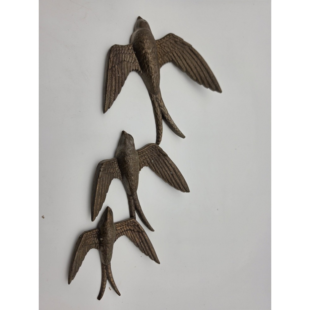 3 Vtg Burwood Plastic Swallow Birds Wall Decor Metallic Color #2682 - Picture 2 of 4